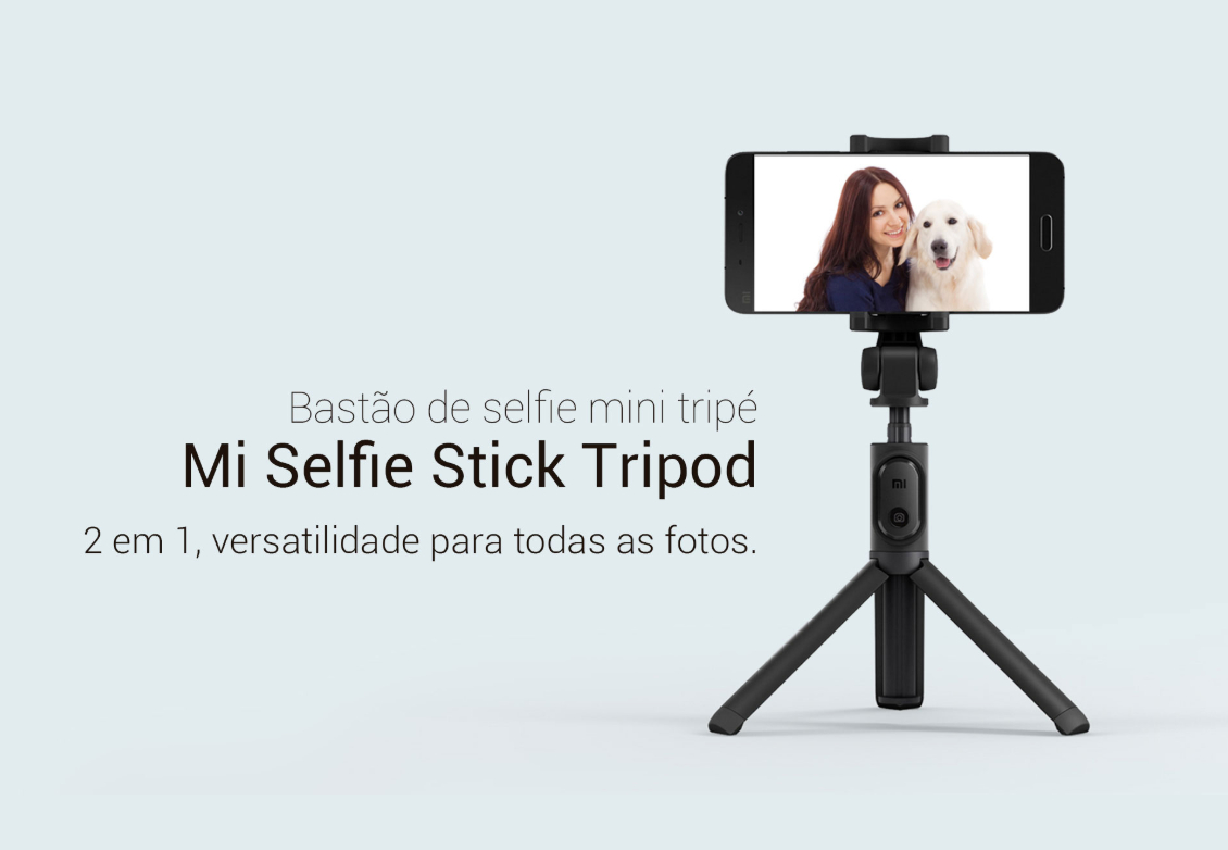 Bastão de Selfie Xiaomi XM Retrátil XM320PRE 360º Tripé Antiderrapante Bluetooth V3.0 - Preto